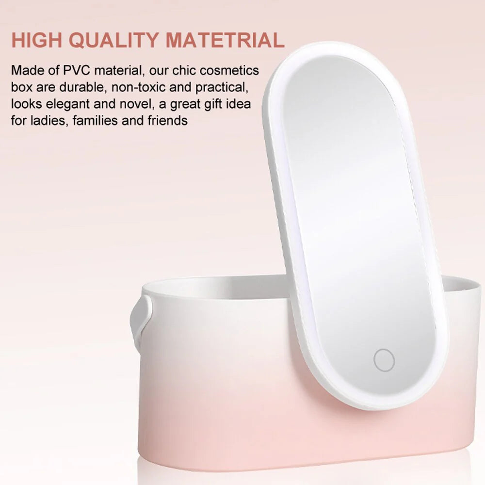 Botega Lighted Vanity Mirror With Makeup Storage Case